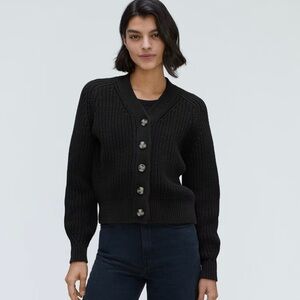 Everlane The Texture Cotton Cardigan Black Size M